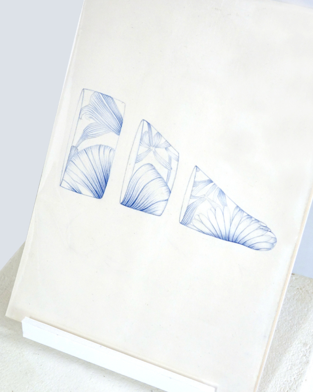 "Pied fleuri-bleu"| Dessin original